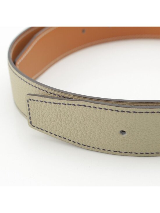 Hermes Swift Taurillon Reversible 32 Belt Leather Part Only Natural Sage main image 8